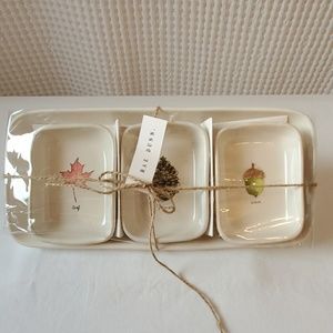 RAE DUNN Leaf, Pinecone, Acorn Tray Set